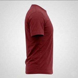 เสื้อยืดคอกลมแขนสั้นผู้ชาย ผ้าฝ้าย 100% สีพื้น ทรงปกติ ผ้าเจอร์ซีย์ถัก ย้อมสีเรียบ ดีไซน์เรียบง่าย - Product Image 5