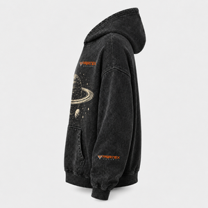 Sudadera con Capucha Unisex Premium Personalizada, Lavado Ácido, de Gran Gramaje, con Pedrería, Estilo Grunge Urbano, Desgastada, con Bajo sin Rematar y Gráficos Vintage - Product Image 4