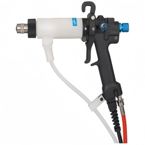 <span class=keywords><strong>Pistolet</strong></span> de pulvérisation de <span class=keywords><strong>peinture</strong></span> <span class=keywords><strong>électrostatique</strong></span> à base d'eau HDA pour substrat en acier, capacité de 10 L/h, tension 100 V-240 V - Product Image 1