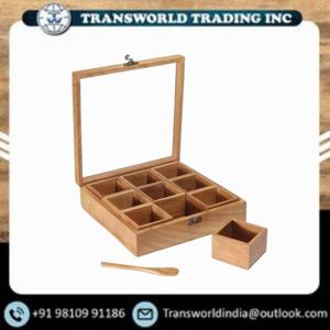 Natural Wooden <b>Spice</b> <b>Box</b> Traditional Masala Dabba Multi Section Kitchen Storage Container for Daily Cooking For Sale - Product Image 5