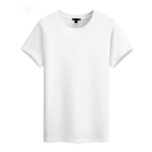<b>White</b> Men's Short Sleeve O-Neck T-<b>Shirt</b> 100% Cotton Regular Fit Casual Jersey Fabric Solid Color Plain Design - Product Image 1