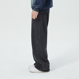 Pantalon décontracté pour homme, taille haute, style minimaliste, respirant, absorbant l'humidité, avec poches latérales, coupe large, effet vieilli, vente en gros - Product Image 3