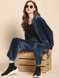 Solid International Two Piece <b>Velvet</b> Set Featuring Custom With Full Zipper <b>Jackets</b> And Soft Pants <b>Velvet</b> Track - Product Image 3