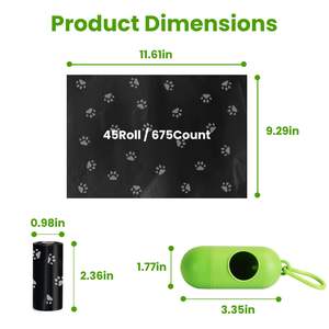 45 Rollos de Bolsas Desechables para Excremento de Perro, 675 Unidades con Dispensador, Bolsas a Prueba de Fugas sin Perfume para Desechar Desechos de Mascotas - Product Image 6