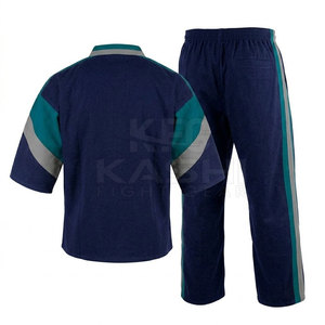 Kimono de karaté personnalisable pour l'entraînement, unisexe, offrant souplesse et soutien pour la pratique des arts martiaux, logo sur le devant, 100% coton - Product Image 2
