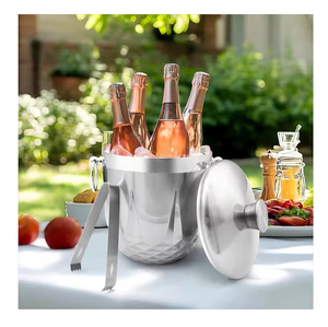 Seau à glace en acier inoxydable avec double poignée, panier de refroidissement pour vin et bière, idéal pour les fêtes - Product Image 6