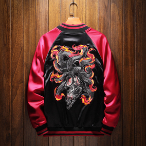 High Quality Custom Satin Bomber <b>Jacket</b> Polyester Winter Men and Women Baseball Satin Varsity <b>Jacket</b> For Men - Product Image 2