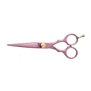 Right Hand Use Sharp Stainless Steel Barber Scissors with <b>Rubber</b> Handle for Baby Pink Hair Cutting and Dressing - Product Image 3