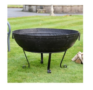 Brasero de metal con acabado plateado, braseros para leña para exteriores, para jugar al póker y con cubierta redonda impermeable, brasero para exteriores - Product Image 6