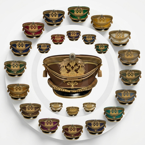 Elegant Gold Trim Peak <b>Cap</b> 3D Embroidered Detail Decorative Formal <b>Hat</b> for Ceremonial Events and Costume Accessories OEM <b>Caps</b> - Product Image 1