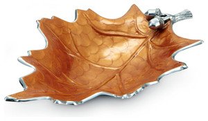 Bandeja Decorativa de Hoja de Arce Plateada, Plato de Servir Botánico de Metal Hecho a Mano, Centro de Mesa Elegante para Decoración del Hogar y Hoteles - Product Image 6