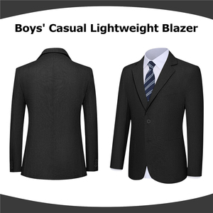 Blazer d'été léger pour garçons, veste de sport ajustée à revers crantés, uniforme scolaire pour adolescents - Product Image 3