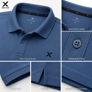 เสื้อโปโลแขนสั้นลำลองสำหรับผู้ชาย X Sports City สีพื้น ผ้าโพลีเอสเตอร์ผสมไมโครไฟเบอร์ ระบายอากาศได้ดี ใส่ได้ทุกฤดู กำลังเป็นที่นิยม - Product Image 5