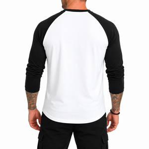 เสื้อยืดแร็กแลนแบบสั่งทำสำหรับผู้ชาย แขนยาว ผ้าฝ้าย 100% ผู้ผลิต OEM ODM คุณภาพสูง สปอร์ต ทันสมัย แห้งเร็ว - Product Image 2