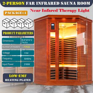 Sauna Angolare a Infrarossi Lontani per Due Persone con Terapia a Luce Rossa a Basso EMF - Categoria Prodotti Sauna - Product Image 6