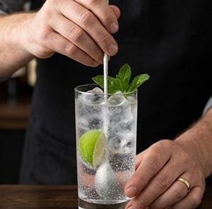 Cuillères à cocktail en acier inoxydable de qualité supérieure, 200 mm, outils de bar minimalistes, ustensiles de mélange réutilisables pour la préparation de cocktails - Product Image 3