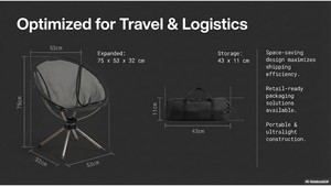 <b>Padded</b> Seat Aluminum Alloy Foldable Comfort <b>Chair</b> for Outdoor Camping & Park Use - Product Image 3