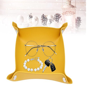 Plateau en cuir vide pour homme et femme, plateau à clés, plateau à bijoux, organisateur en similicuir pour bijoux - Product Image 4