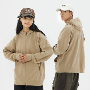 Sweat-shirts à capuche zippés épais et surdimensionnés pour hommes, en molleton de coton, à épaules tombantes, les plus vendus en gros et de haute qualité - Product Image 4