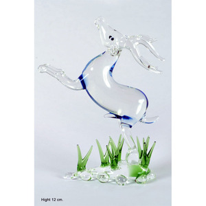 Figurine de chameau en verre soufflé à la main avec porte-bougie, hauteur 14 cm, sculpture décorative d'animal - Product Image 4