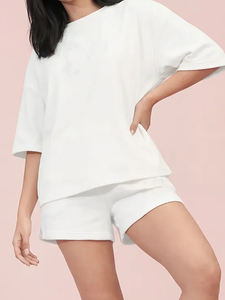 Ensemble deux pièces pour homme, t-shirt court et short en coton 100% à imprimé léopard personnalisé sur toute la surface, coupe ample - Product Image 6