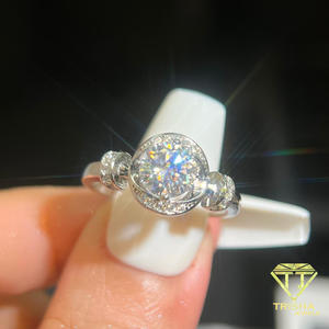 Anillo de diamante redondo brillante VVS sofisticado, cultivado en laboratorio, plata de ley 925, joyería fina de lujo para mujer - Product Image 2