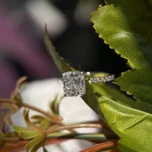 Classic Square <b>Cushion</b> Diamond Ring Premium 1.50Carat D VVS2 IGI Certified Anniversary Wedding Jewelry - Product Image 2