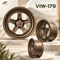 Jantes forgées 5 branches avec découpes ovales 18-22 pouces, finition bronze satiné, 5x112 5x114.3 VIW-179 pour BMW Audi Mercedes-Benz