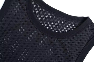 Men's <b>Plus</b> <b>Size</b> <b>Mesh</b> Tank <b>Top</b> O-Neck Sleeveless Breathable Knitted Spandex/Polyester Casual Front Logo Quick Dry Eco-Friendly - Product Image 3