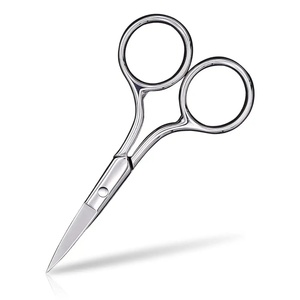 Ciseaux à sourcils en acier inoxydable, lame courbée, pointe arrondie, pour droitiers, outil de beauté et de toilettage pour poils du nez, Ryzer Studio - Product Image 5