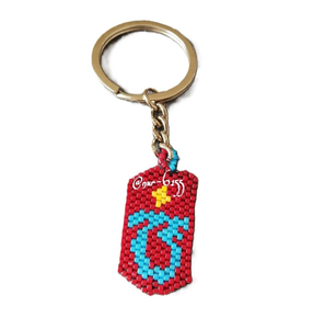 Handmade Glass Beaded Heart Key Chain Eco Friendly Christmas Tree Ornament <b>Custom</b> Color Party Favor Beaded Bee <b>Keychain</b> Handmade - Product Image 3