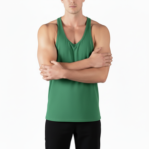 <b>Men</b> Casual Breathable Fitness Vest Muscle Fit Sleeveless Workout Tank Top Racer Back Design Bodybuilding Cotton Made <b>Singlet</b> - Product Image 4