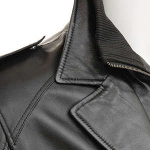 Hot Selling High Quality High Street Fashion <b>Men</b> Genuine Leather Winter <b>Jacket</b> Breathable Waterproof Windproof Custom OEM Design - Product Image 3