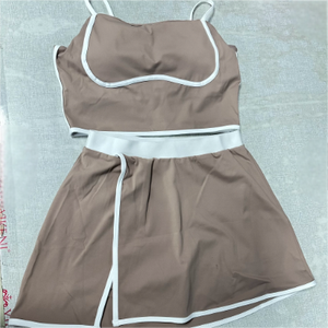 Conjunto Deportivo YIYI para Mujer, Top Deportivo con Relleno Ajustable, Falda de Golf Sexy 2 en 1, Leggings, Conjunto de Yoga para Mujer, Cómodo y Agradable al Tacto - Product Image 3