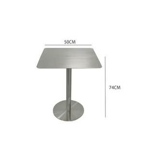 Table à piétement moderne en acier inoxydable 50x50cm carrée, table de salle à manger minimaliste en inox, table d'appoint pour café, bistrot, restaurant - Product Image 2