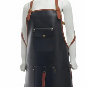 Waterproof Leather <b>Apron</b> for Kitchen <b>BBQ</b> Grill Durable Heat Resistant <b>Apron</b> Bulk Supply OEM Customization LPN-0235 - Product Image 1