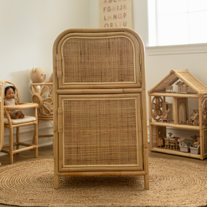 Jouet réfrigérateur en rotin, simulation de réfrigérateur, grand électroménager de cuisine pour enfants, jeu de rôle - Product Image 5