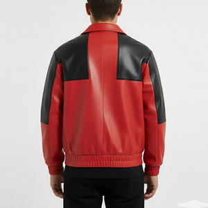 Veste de moto en cuir pour homme, style unique, en cuir d'agneau véritable, veste d'hiver pour homme - Product Image 2