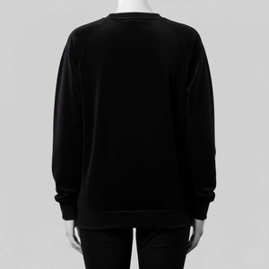 Custom Y2K Luxe Women Black <b>Velour</b> <b>Sweatshirt</b> Rhinestone Crystal Logo Pullover Heavyweight Streetwear Crewneck Winter 100% - Product Image 2
