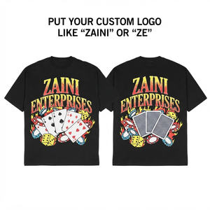 T-shirt décontracté ZAINI pour homme, col rond, manches courtes, en jersey de coton premium 240 GSM, doux et respirant, personnalisable avec impression sérigraphiée sur le devant - Product Image 1