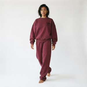 Conjunto Deportivo Personalizado al por Mayor para Mujer, Sudadera de Cuello Redondo y Pantalones Jogger, Felpa de Algodón, Estilo Casual Holgado, Marca Privada Personalizada - Product Image 3