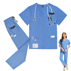 Logo personnalisé uniformes d'hôpital pour filles à manches longues infirmière gommage costume vêtements de travail élastique prix d'usine infirmière médicale accessoire gommages - Product Image 4