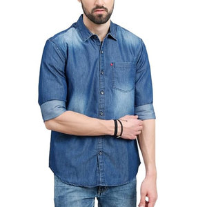 Modern Fashion 100% Cotton Breathable <b>Jeans</b> <b>Shirt</b> Durable Stitching Smart Look <b>for</b> <b>Men</b> Winter Wear - Product Image 1
