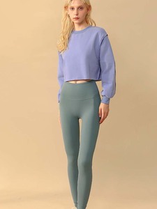 เสื้อฮู้ดดี้ผู้หญิง HG875 แขนยาว ผ้าวูลล้างสี สำหรับฤดูหนาว สไตล์สตรีทแวร์ ฟิตเนส โยคะ ออกกำลังกาย ดีไซน์มีฮู้ด ผ้ากำมะหยี่ 100% คอตตอน ยุโรป - Product Image 4