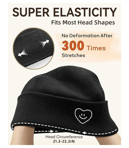 Manufacturer Beanie <b>Cap</b> Casual Lightweight Stylish <b>Winter</b> Hat High Quality Custom Logo 3D Embroidery Breathable Waterproof - Product Image 3