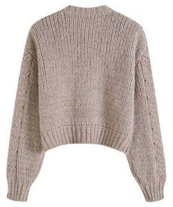Winter Korean Long Front Street Style O-Neck Cable Knit <b>Sweater</b> for Women <b>Plus</b> <b>Size</b> Loose Fit Pullover Fall/Winter New Style - Product Image 5