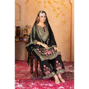 Designer Women's Party Wear <b>Set</b> Handcrafted Top Plazzo and Dupatta with Real <b>Mirror</b> for Special Occasions - Product Image 5