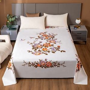 100% Cotton 400TC Woven Floral <b>Print</b> Flat Bed <b>Sheet</b> American Style Bedding Wholesale Bulk Supplier Manufacturer - Product Image 3