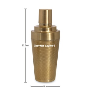 Precios de Fábrica, Juego de Coctelera Metálica Premium, Capacidad de 500 ml, Acabado en Latón, Accesorios Ecológicos para Barra de Bar - Product Image 6