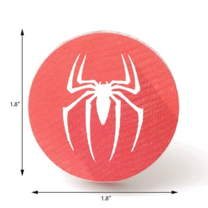 Poignées de tiroir pour enfants en bois de pin contemporain, durables, motif Spiderman, rouges, rondes, faciles à installer, vente en gros - Product Image 2